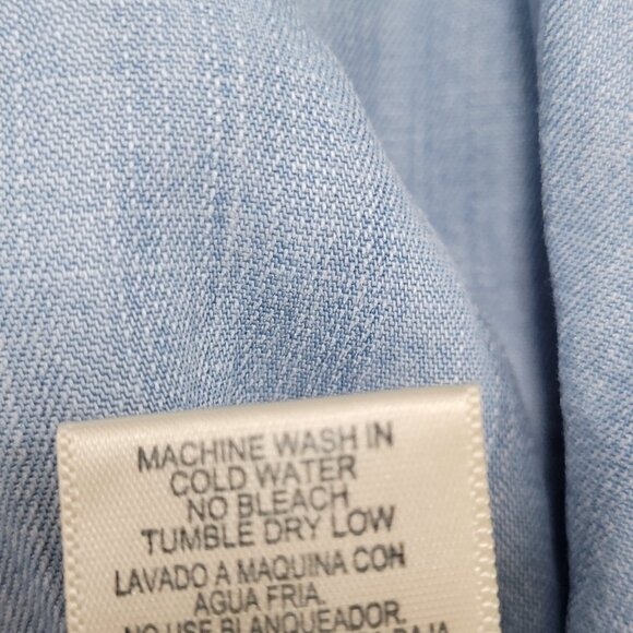 Cloth & Stone Anthropologie Blue Chambray Short Sleeve Dress Size Large L - Picture 15 of 15